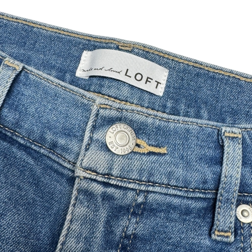 Loft The Slim Flare High Rise Raw Hem Jeans 30 10 made & loved boho trendy - Picture 10 of 16